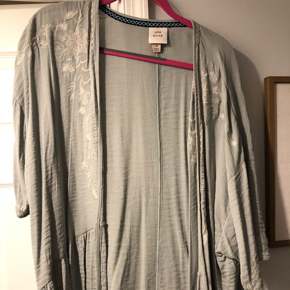 Sage green stitched cover up